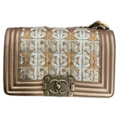 Chanel Boy CC Logo Cut-out Shoulder Bag Metallic Gold