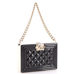 Chanel Boy Kettenschachtel Minaudiere Gesteppt Lackleder