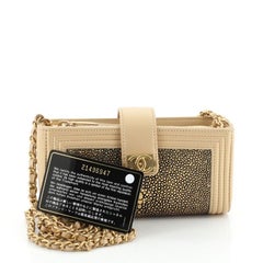 Chanel Boy Chain Phone Holder Crossbody Bag Stingray and Leather Mini