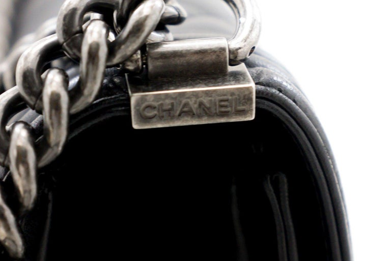 CHANEL Boy Chain Shoulder Bag Black Flap Quilted Calfskin Leather at 1stDibs