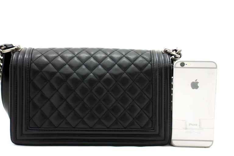 CHANEL Boy Chain Shoulder Bag Black Flap Quilted Calfskin Leather at 1stDibs