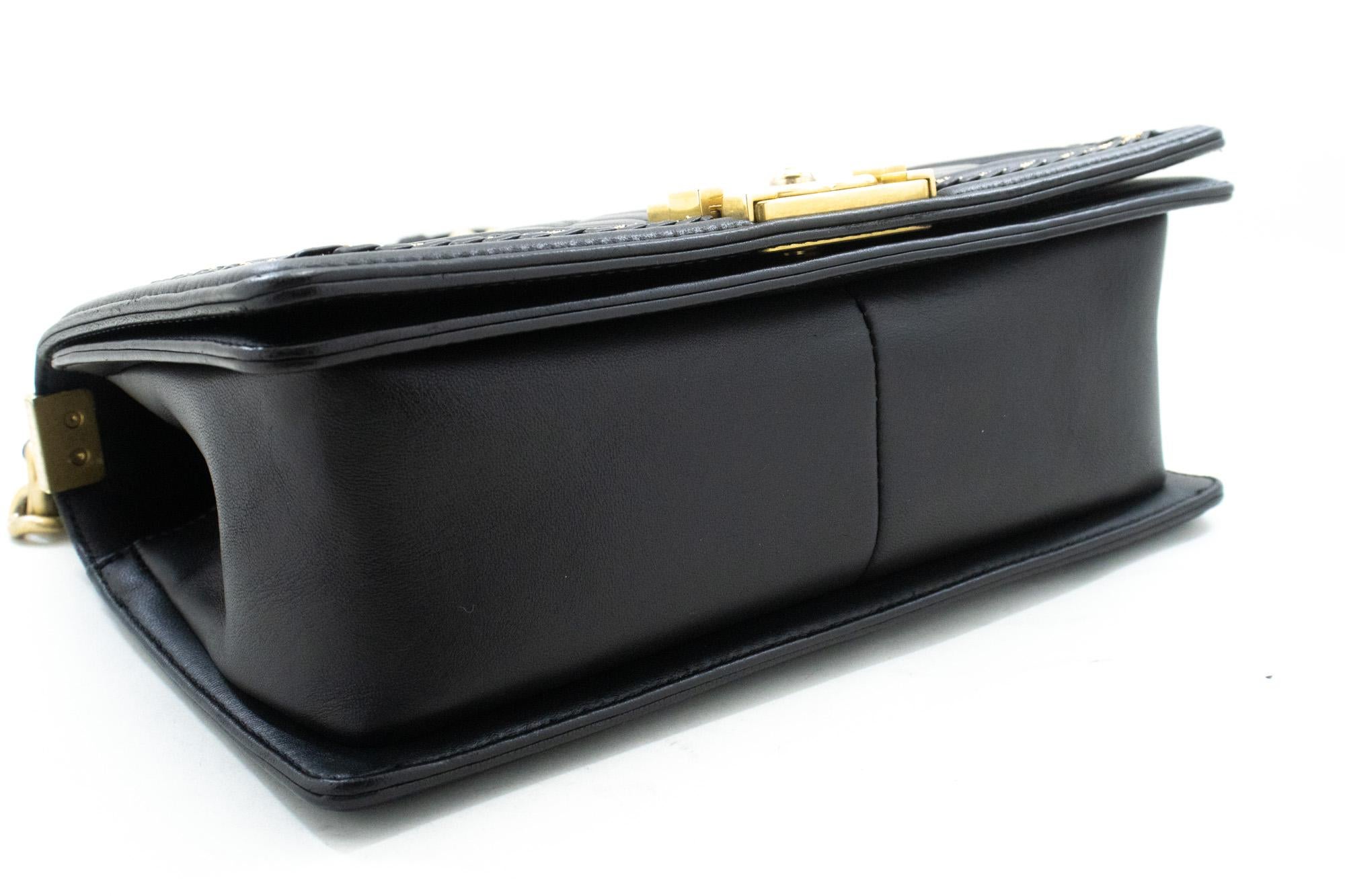 Women's CHANEL Boy Chain Shoulder Bag Black Flap Quilted Lambskin Leather For Sale