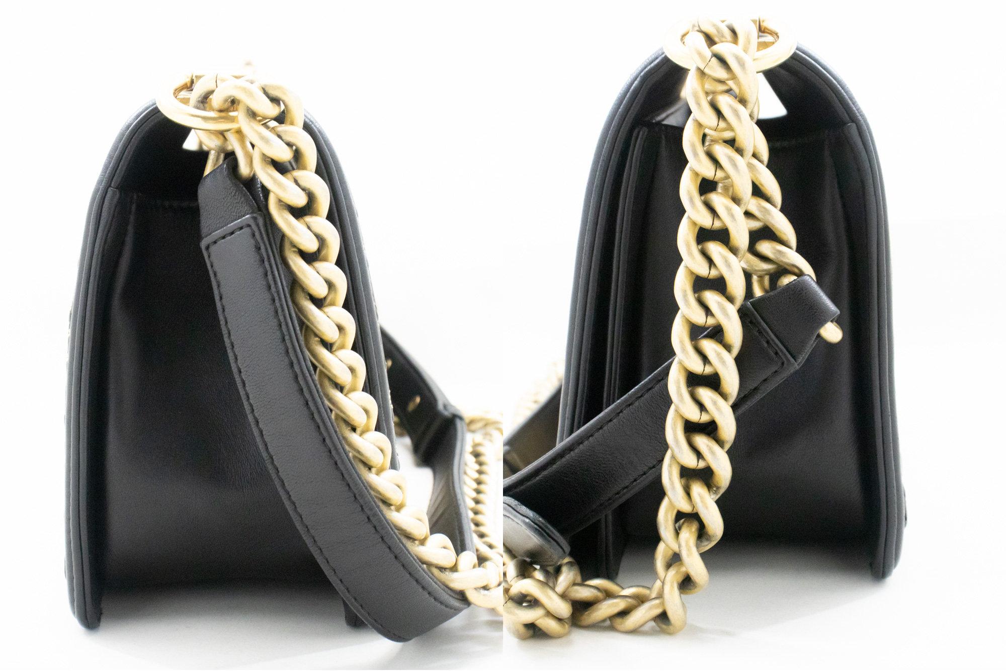 CHANEL Boy Chain Shoulder Bag Black Flap Quilted Lambskin Leather For Sale 1