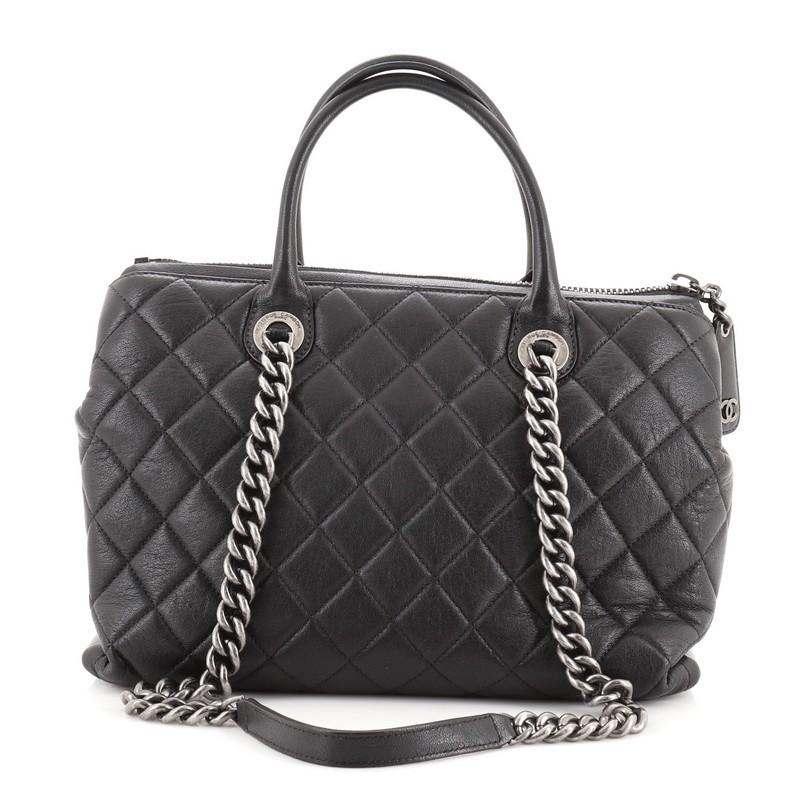 Chanel Boy Chained Tote Quilted Calfskin Medium In Good Condition In NY, NY