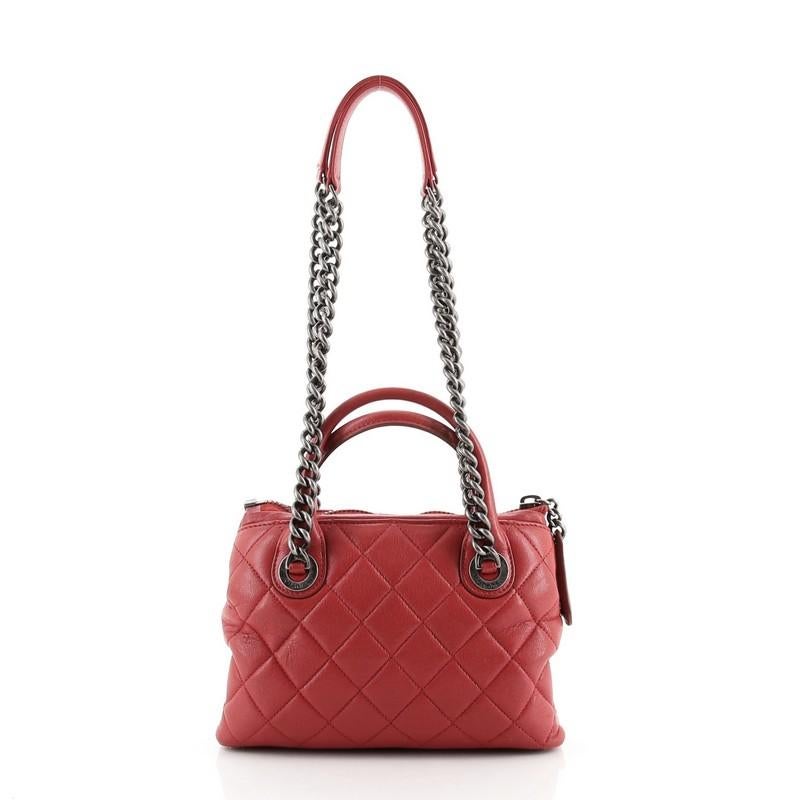 Chanel Boy Chained Tote Quilted Calfskin Small In Good Condition In NY, NY