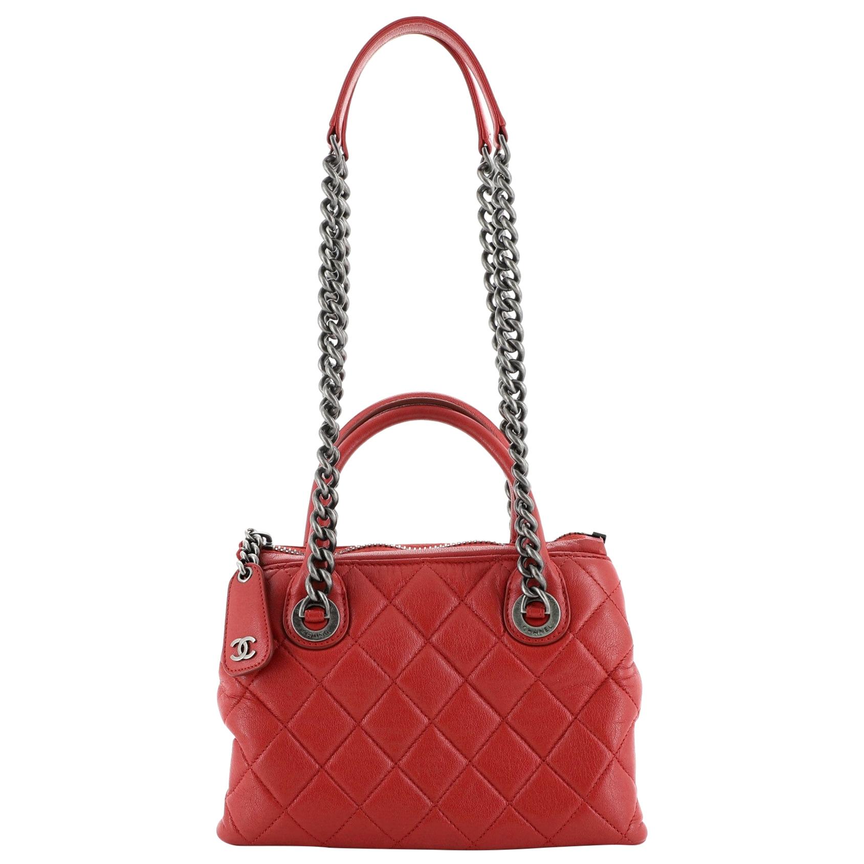 Chanel Boy Chained Tote Quilted Calfskin Small