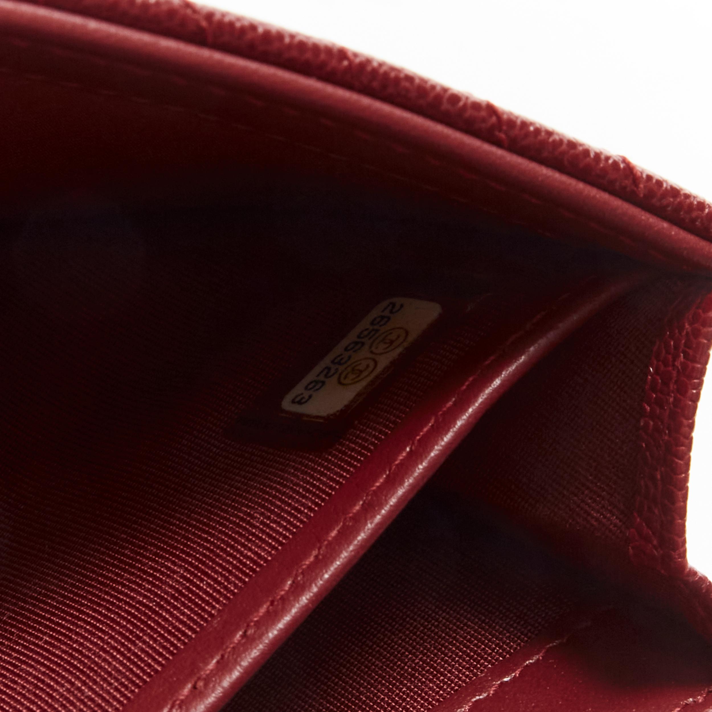 CHANEL Boy chevron red caviar gold CC logo flap long wallet For Sale 4