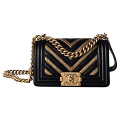Chanel Boy Flap Bag Braided Chevron Calfskin and Lambskin Small