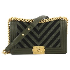 Chanel Boy Flap Bag Braided Chevron Cording and Calfskin Old Medium