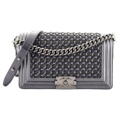 Chanel Boy Flap Bag Braided Patent and Calfskin Old Medium