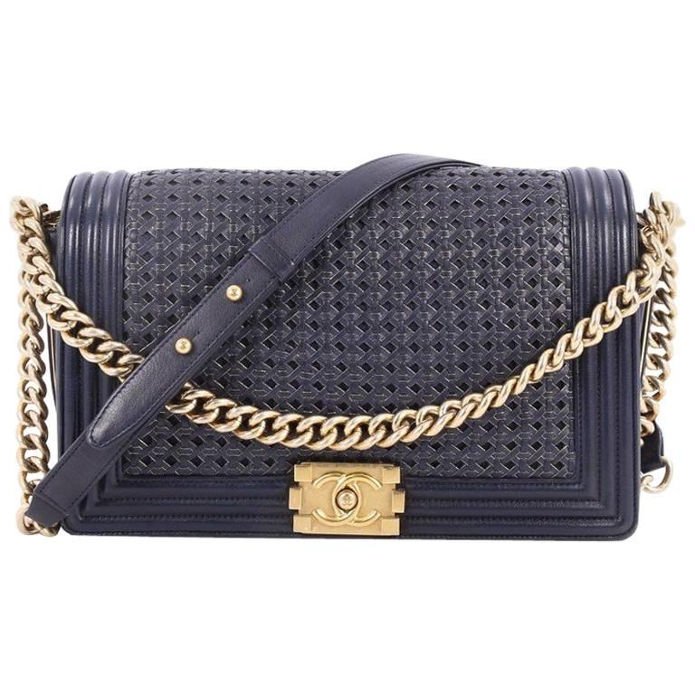 Chanel Boy Flap Bag Braided Sheepskin New Medium