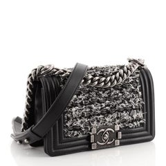 Chanel Boy Flap Bag Braided Tweed Small