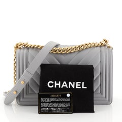 Chanel Boy Flap Bag Chevron Calfskin Old Medium