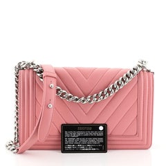 Chanel Boy Flap Bag Chevron Calfskin Old Medium