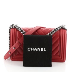 Chanel Boy Flap Bag Chevron Calfskin Old Medium