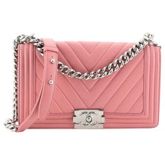 Chanel Boy Flap Bag Chevron Calfskin Old Medium