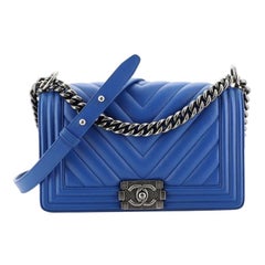 Chanel Boy Flap Bag Chevron Calfskin Old Medium