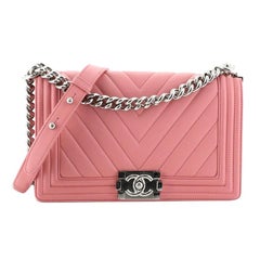 Chanel Boy Flap Bag Chevron Calfskin Old Medium