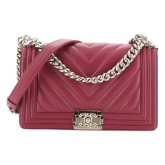 Chanel Boy Flap Bag Chevron Calfskin Old Medium