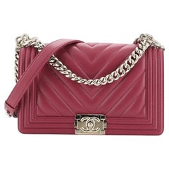 Chanel Boy Flap Bag Chevron Calfskin Old Medium