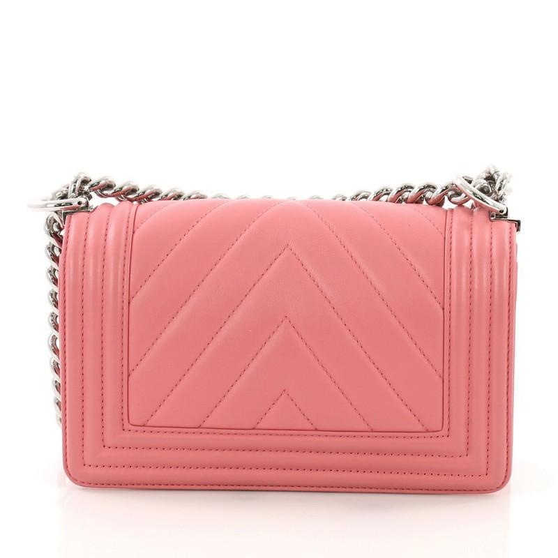 Chanel Boy Flap Bag Chevron Calfskin Small In Good Condition In NY, NY