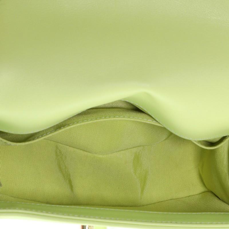 Green Chanel Boy Flap Bag Chevron Calfskin Small