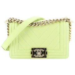 Chanel Boy Flap Bag Chevron Calfskin Small