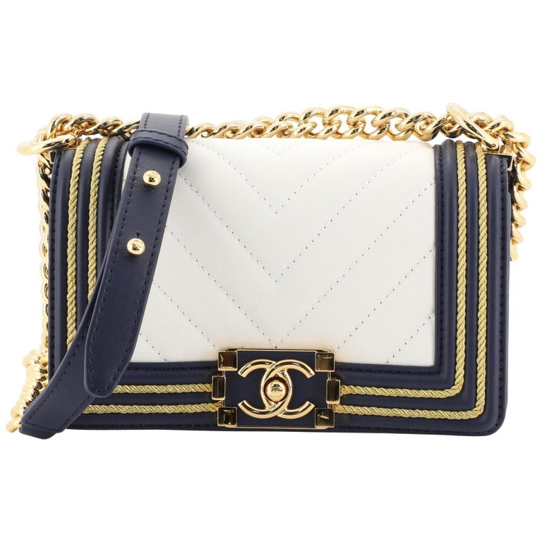 Chanel Boy Flap Bag Chevron Calfskin with Braided Detail Small at 1stDibs
