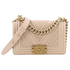 Chanel Boy Flap Bag Chevron Caviar and Calfskin Small