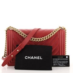 Chanel Boy Flap Bag Chevron Caviar New Medium