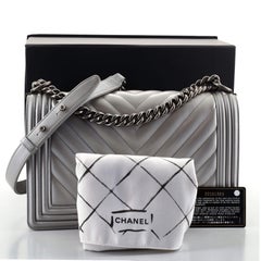 Chanel Boy Flap Bag Chevron Caviar New Medium