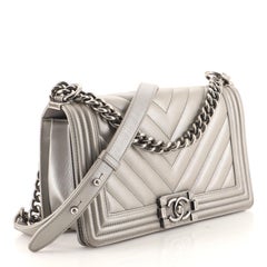 Chanel Boy Flap Bag Chevron Caviar Old Medium