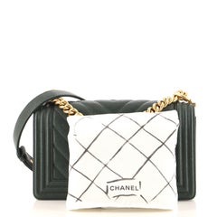 Chanel Boy Flap Bag Chevron Caviar Old Medium