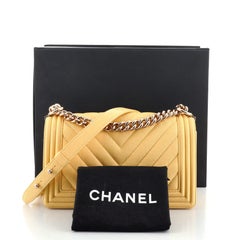 Chanel Boy Flap Bag Chevron Caviar Old Medium