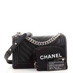 Chanel Boy Flap Bag Chevron Caviar Old Medium