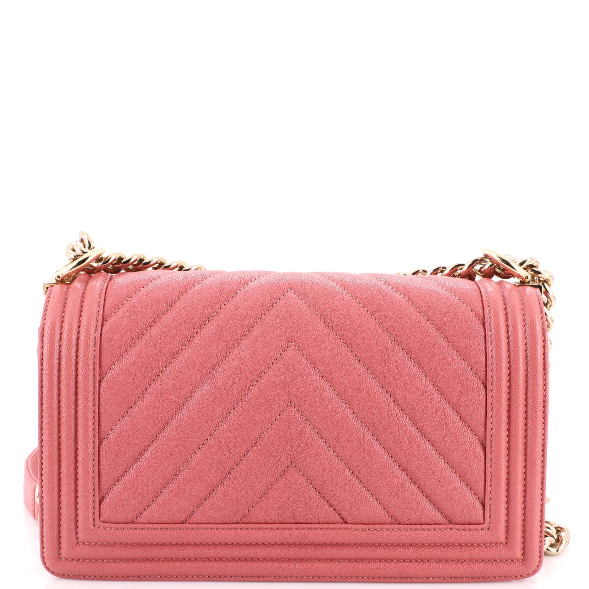 Chanel Boy Flap Bag Chevron Caviar Old Medium In Good Condition For Sale In NY, NY