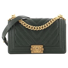 Chanel Boy Flap Bag Chevron Caviar Old Medium
