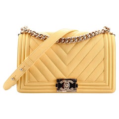 Chanel Boy Flap Bag Chevron Caviar Old Medium