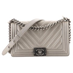 Chanel Boy Flap Bag Chevron Caviar Old Medium