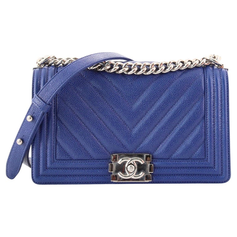 Chanel Boy Flap Bag Chevron Caviar Old Medium For Sale at 1stDibs