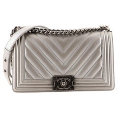 Chanel Boy Flap Bag Chevron Caviar Old Medium