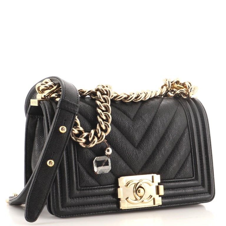 Chanel Boy Flap Bag Chevron Caviar Small For Sale at 1stDibs