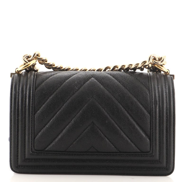 Chanel Boy Flap Bag Chevron Caviar Small For Sale at 1stDibs