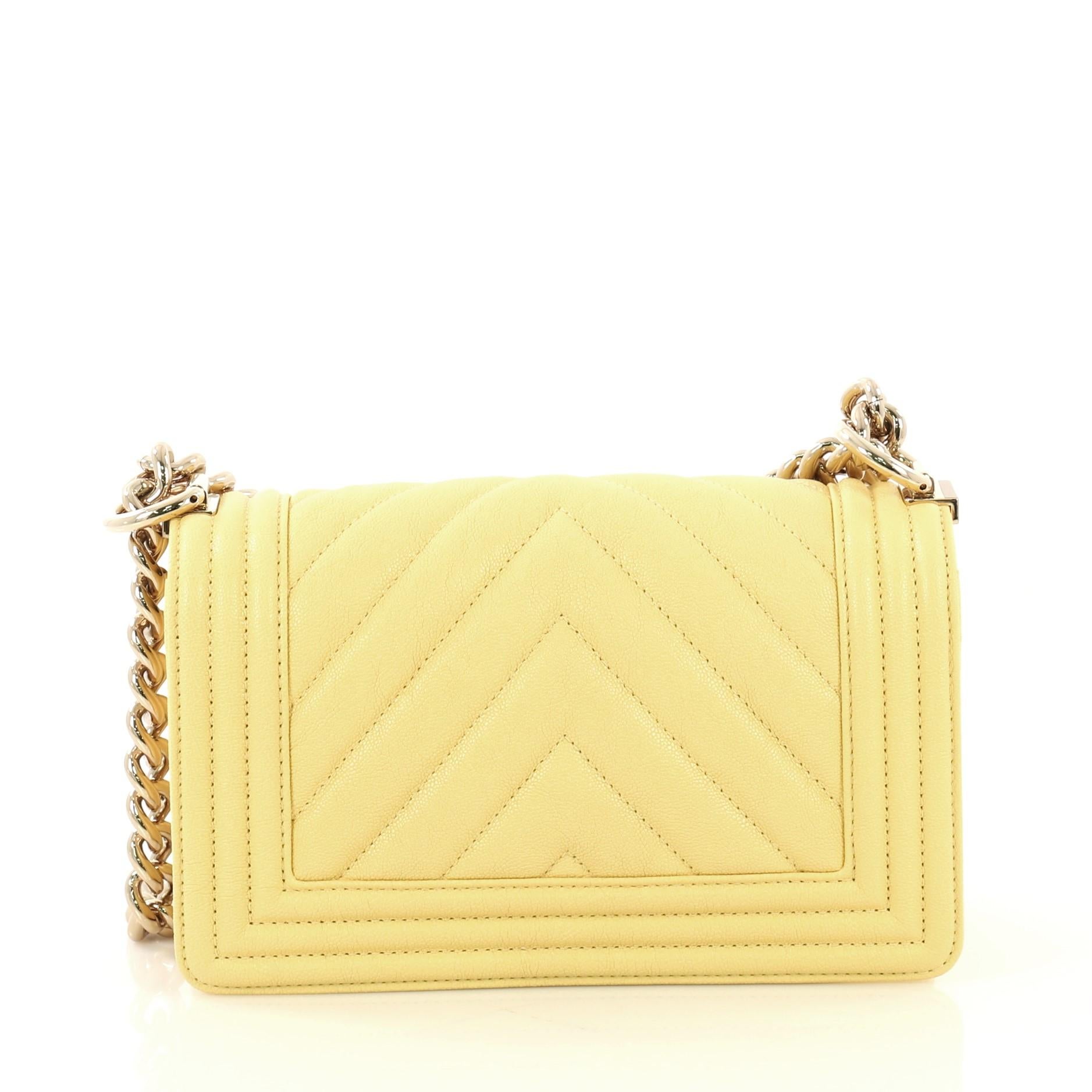 Chanel Boy Flap Bag Chevron Caviar Small In Excellent Condition In NY, NY