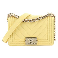 Chanel Boy Flap Bag Chevron Caviar Small