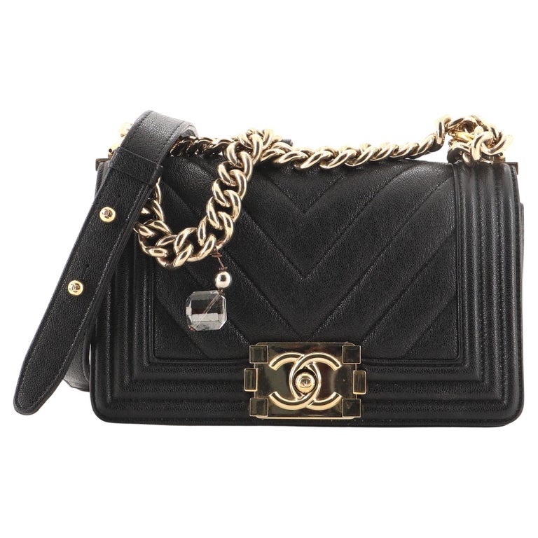 Chanel Boy Flap Bag Chevron Caviar Small For Sale at 1stDibs