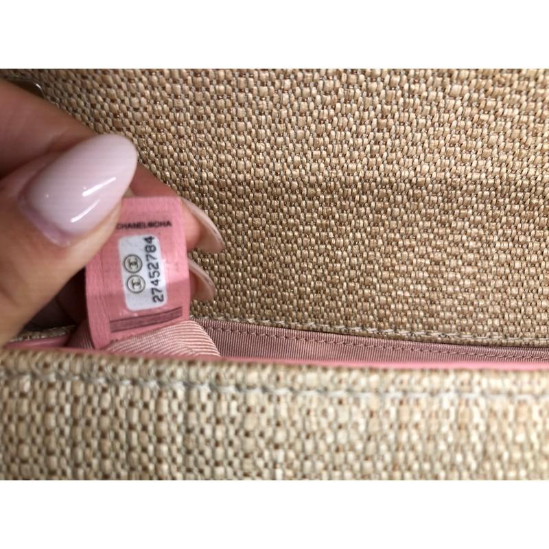 Chanel Boy Flap Bag Chevron Embroidered Cotton Canvas Small In Good Condition In NY, NY