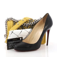 Chanel Boy Flap Bag Chevron Lambskin and Tweed Small