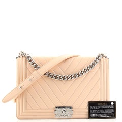 Chanel Boy Flap Bag Chevron Lambskin New Medium