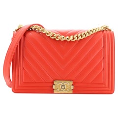Chanel Boy Flap Bag Chevron Lambskin New Medium